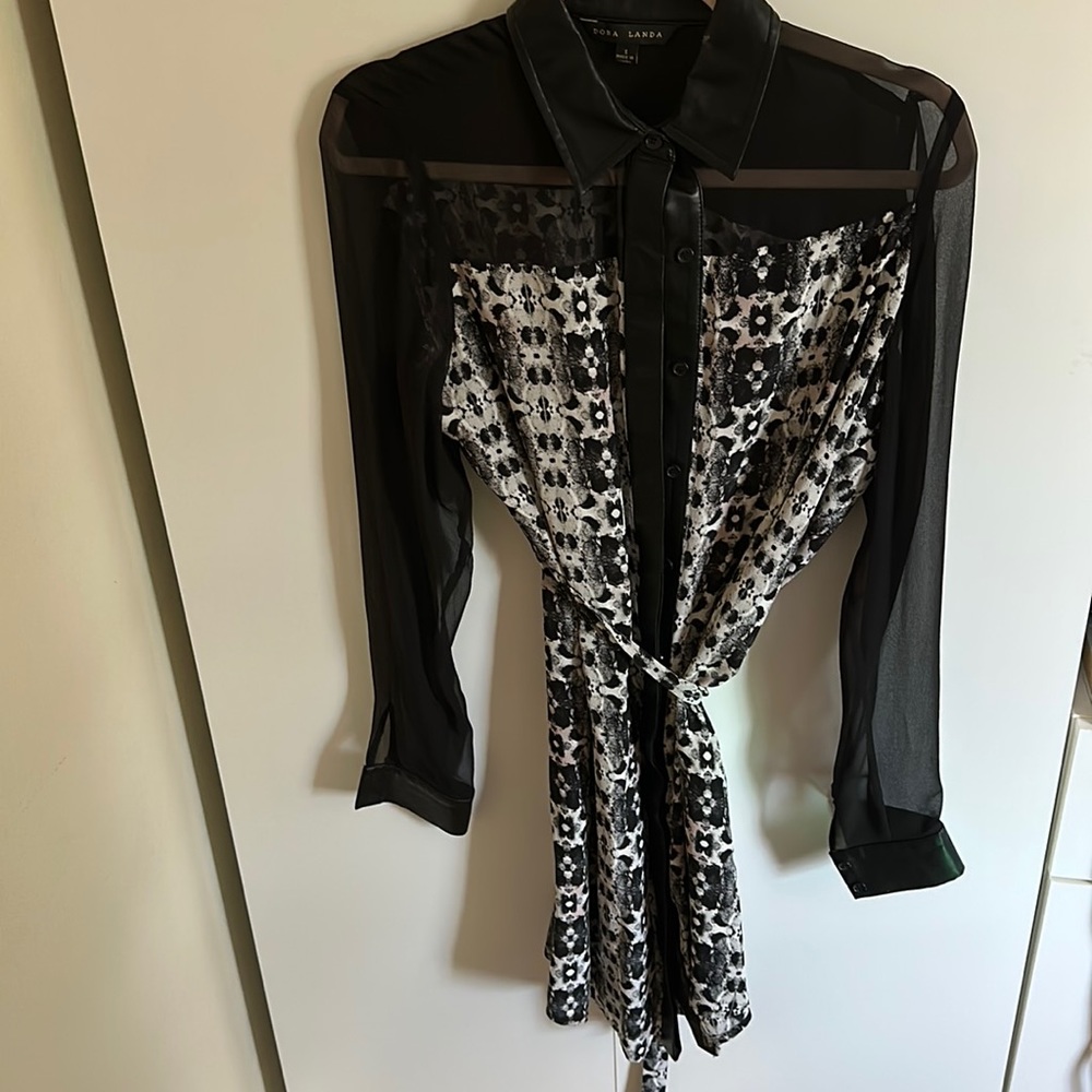 Black and white mini dress